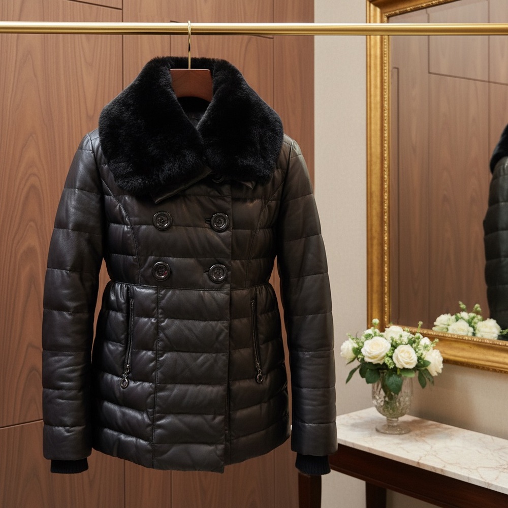 🌹SOLD 🌹
Black Double-Breasted Puffer Jacket